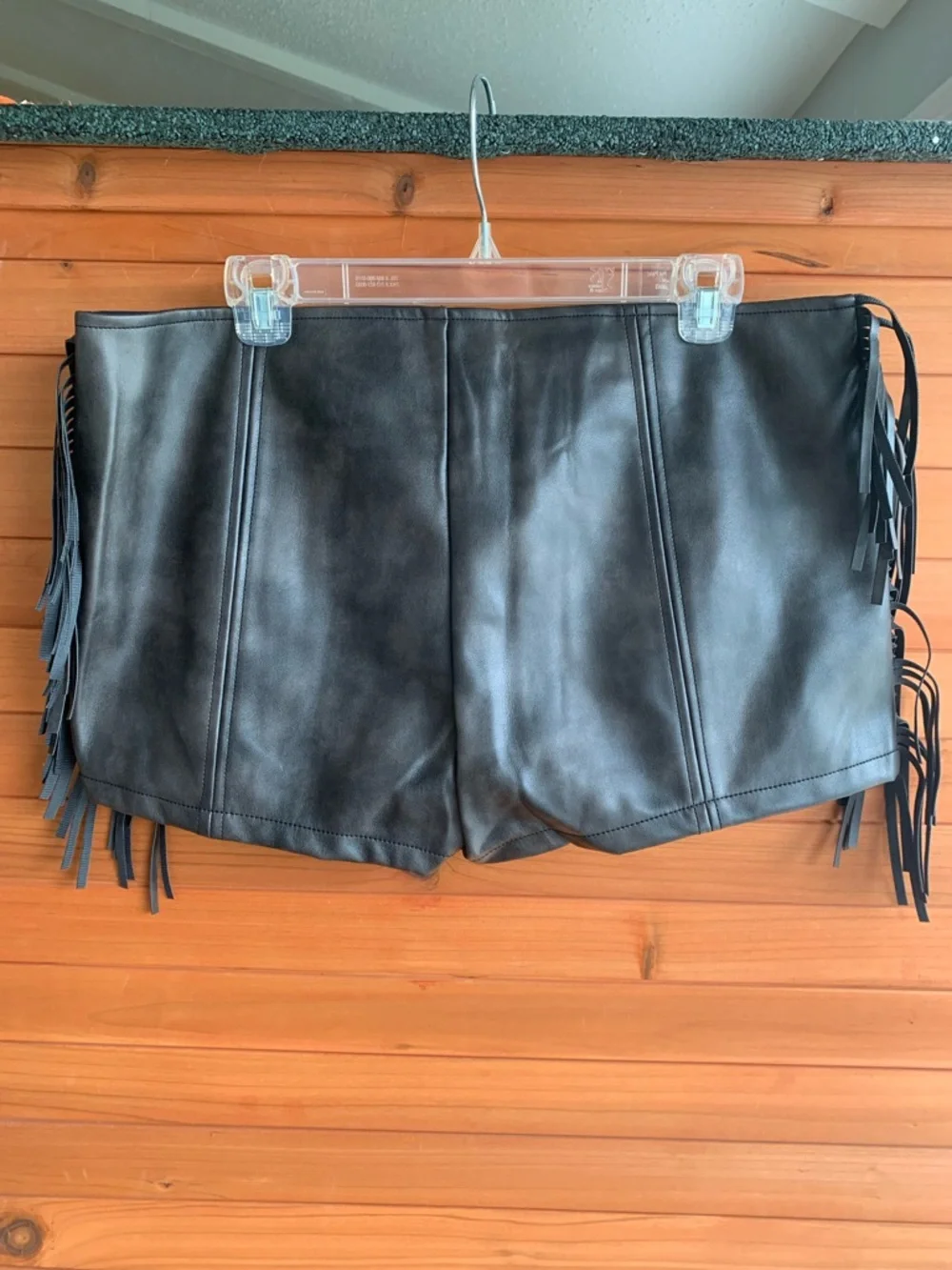 NWT Dolls Kill Current Mood “Pleather” Fringe Black Shorts, XXL - Picture 5 of 10